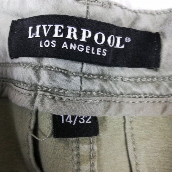 Liverpool Womens Shorts 3" Inseam Shadow Green High Rise Stretch Soft 14 - Picture 10 of 13